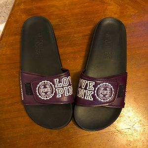 Women’s size 9 1/2  slides by pink